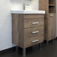 Тумба-умывальник Comforty Никосия 60Н дуб темный с раковиной Fest 60 F01