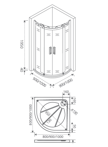 Душ.ограж. Galaxy R-TD-100-C-CH