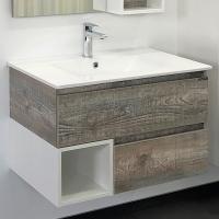 Тумба-умывальник Comforty Турин-75М дуб бежевый с раковиной Comforty 75E