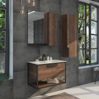Тумба-умывальник Comforty Бонн-75 дуб темный с раковиной Comforty 75E