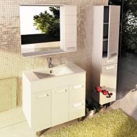 Тумба-умывальник Comforty Модена 90М белая с раковиной Quadro 90
