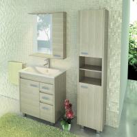 Comforty. Тумба-умывальник Марио-75 сосна лоредо с раковиной Quadro 75