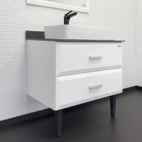 Тумба-умывальник Comforty Империя-80 белая с графитовой столешницей c раковиной Comforty 78189
