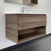 Тумба-умывальник Comforty Бордо 90 дуб темно-коричневый с раковиной Comforty 9090M