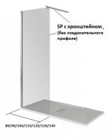 Душ.Ограждение WALK IN SP-140-C-CH