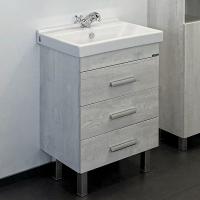 Тумба-умывальник Comforty Никосия-60Н дуб белый с раковиной Fest 60 F01