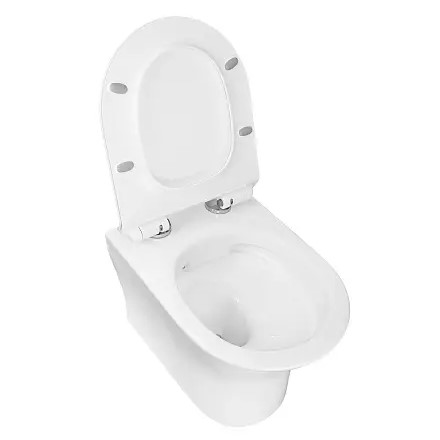 FRETTA ROUND Унитаз подвесной безободковый с сиденьем микролифт. Размер 485x360x365 мм