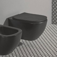 T0079V3 TESI BLACK  AquaBlade® Подвесной унитаз, глубокий смыв, сидение и крышка T3528V3 или T3527V3 заказывается дополнительно, с крепежом TT0299598