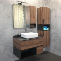 Comforty. Шкаф-колонна Штутгарт-40 дуб тёмно-коричневый