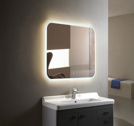 Зеркало AZARIO Стив 800х680, LED-подсветка с диммером, сенсорный выключатель (ФР-00001137)