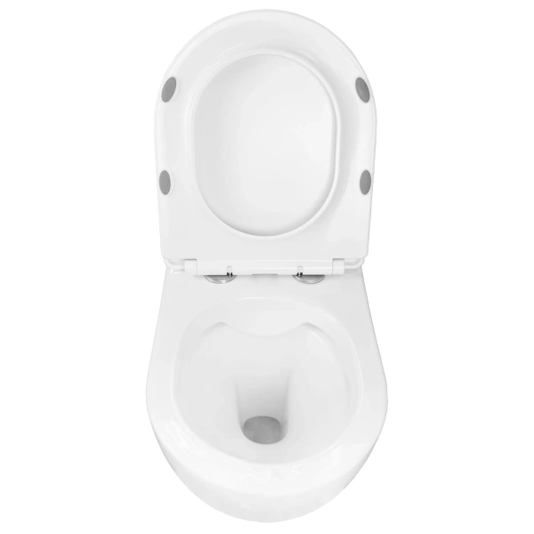 Унитаз подвесной безободковый c сиденьем микролифт дюропласт Fatto 480*360*350 мм AZ-1049WS