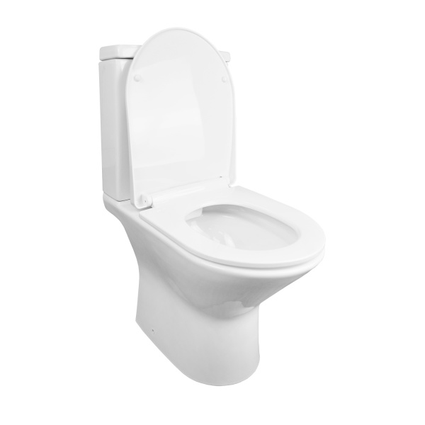 Fretta new Унитаз напольный безободковый в комплекте с бачком и сиденьем микролифт, дюропласт. Размер 615*370*790 мм