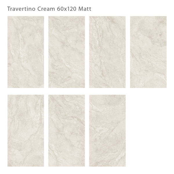 Плитка Travertino Cream 60x120 Matt (2 шт.в уп)