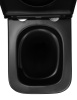 Azario Teramo (квадратный) подвесной безободковый унитаз с системой антивсплеск черный( Скрытое Торнадо) в комплекте с сидением микролифт 490*345*355