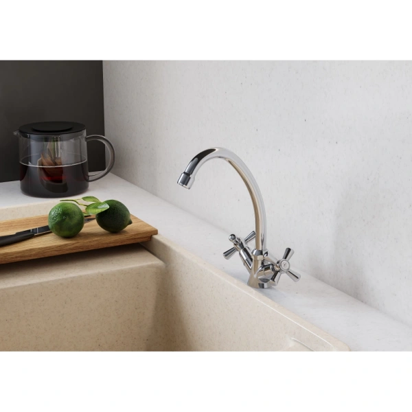 Смеситель для кухни Santek Рокс керамическая кран-букса, хром (WH5A41014C001)