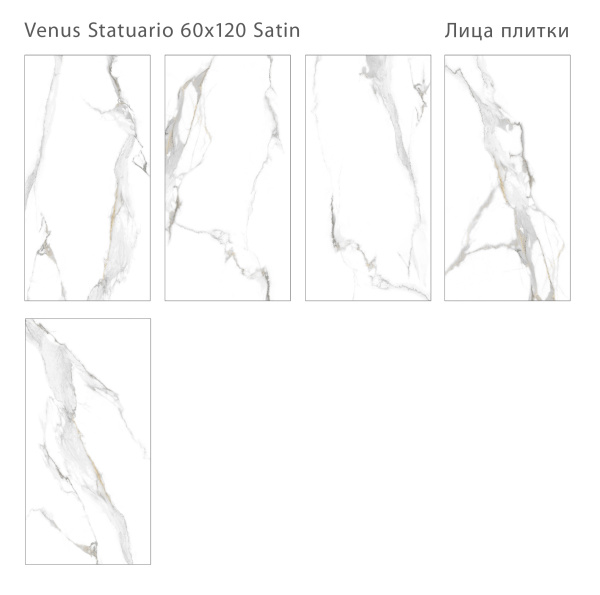 Плитка Venus Statuario Satin 60x120 (2 шт.в уп)