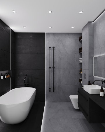 Плитка Barcelona Nero 60x120 5мм Matt (4 шт.в уп)