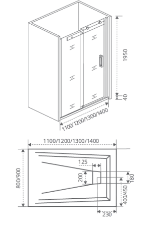 Душ.ограж. Galaxy WTW-110-C-CH