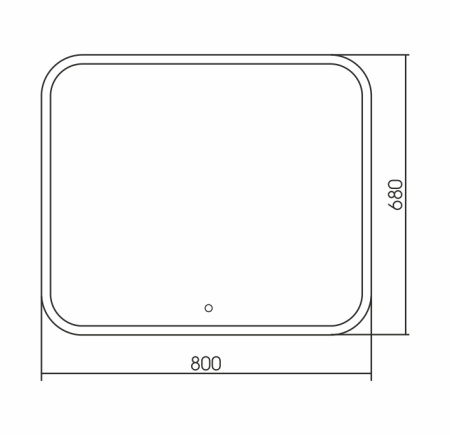 Зеркало AZARIO Стив 800х680, LED-подсветка с диммером, сенсорный выключатель (ФР-00001137)