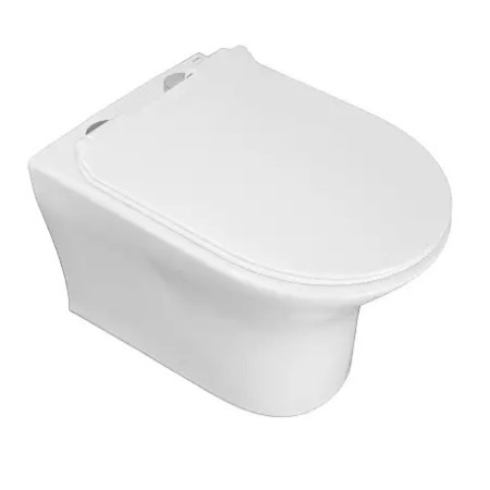 FRETTA ROUND Унитаз подвесной безободковый с сиденьем микролифт. Размер 485x360x365 мм