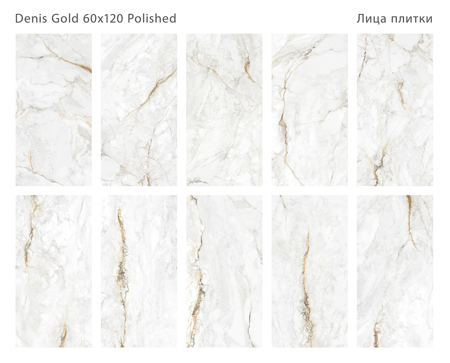 Плитка Denis Gold 60x120 7мм Polished (3 шт. в уп)