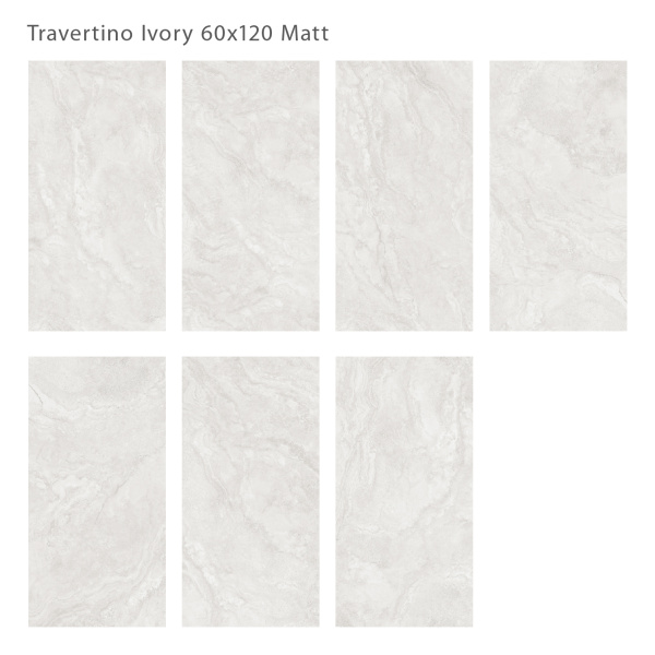 Плитка Travertino Ivory 60x120 Matt (2 шт.в уп)