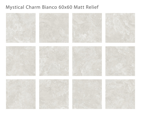 Плитка Mystical Charm Bianco Relief Matt 60x60 (4 шт.в уп)