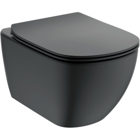T0079V3 TESI BLACK  AquaBlade® Подвесной унитаз, глубокий смыв, сидение и крышка T3528V3 или T3527V3 заказывается дополнительно, с крепежом TT0299598