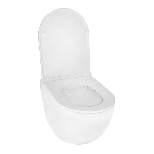 Navio Унитаз подвесной безободковый в комплекте с сиденьем дюропласт микролифт (длина сиденья 48мм) 540x365x425