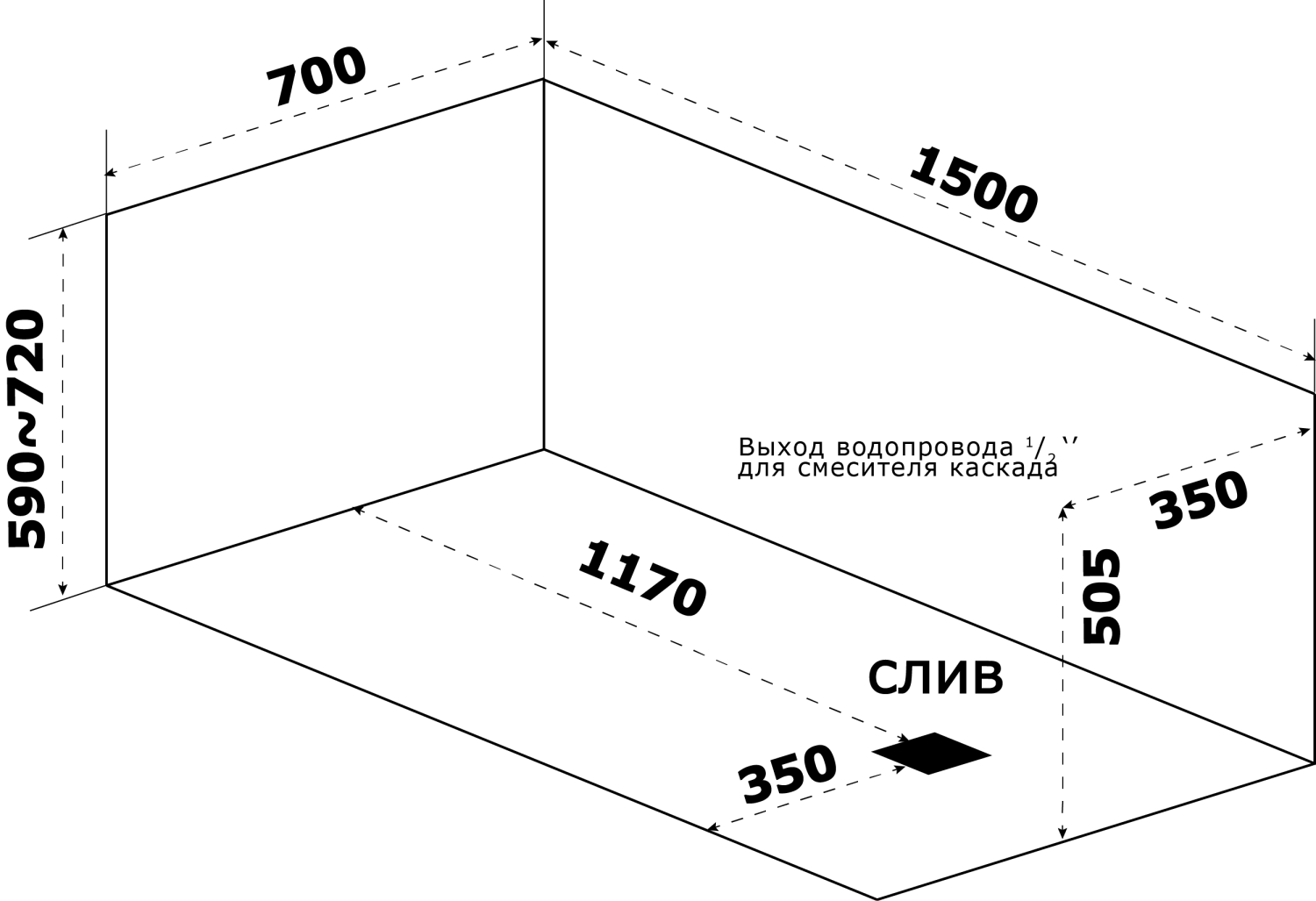 Ванна "АЯКС" 150х70