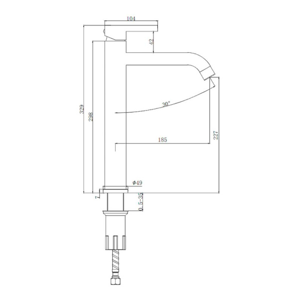 Смеситель Splenka высокий для умывальника