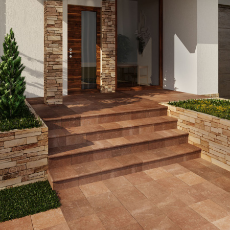CARTABON STONE BROWN Ступень угловая 33х33х4
