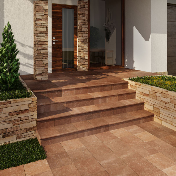 CARTABON STONE BROWN Ступень угловая 33х33х4