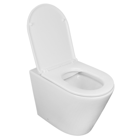 Azario Teramo AZ-1003DNR  Напольный приставной безободковый  (круглый) унитаз 580*360*430 мм