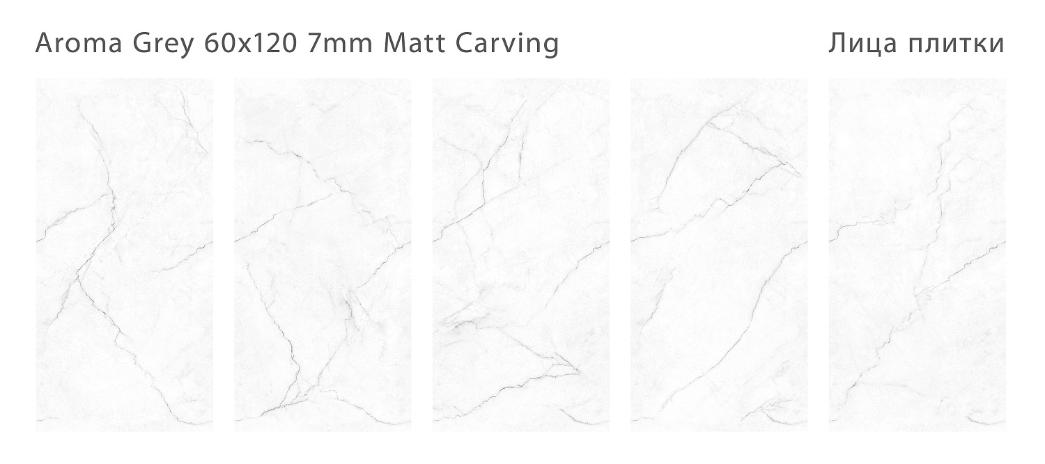 Плитка Aroma Grey 60x120 7мм Matt Carving (3 шт. в уп)