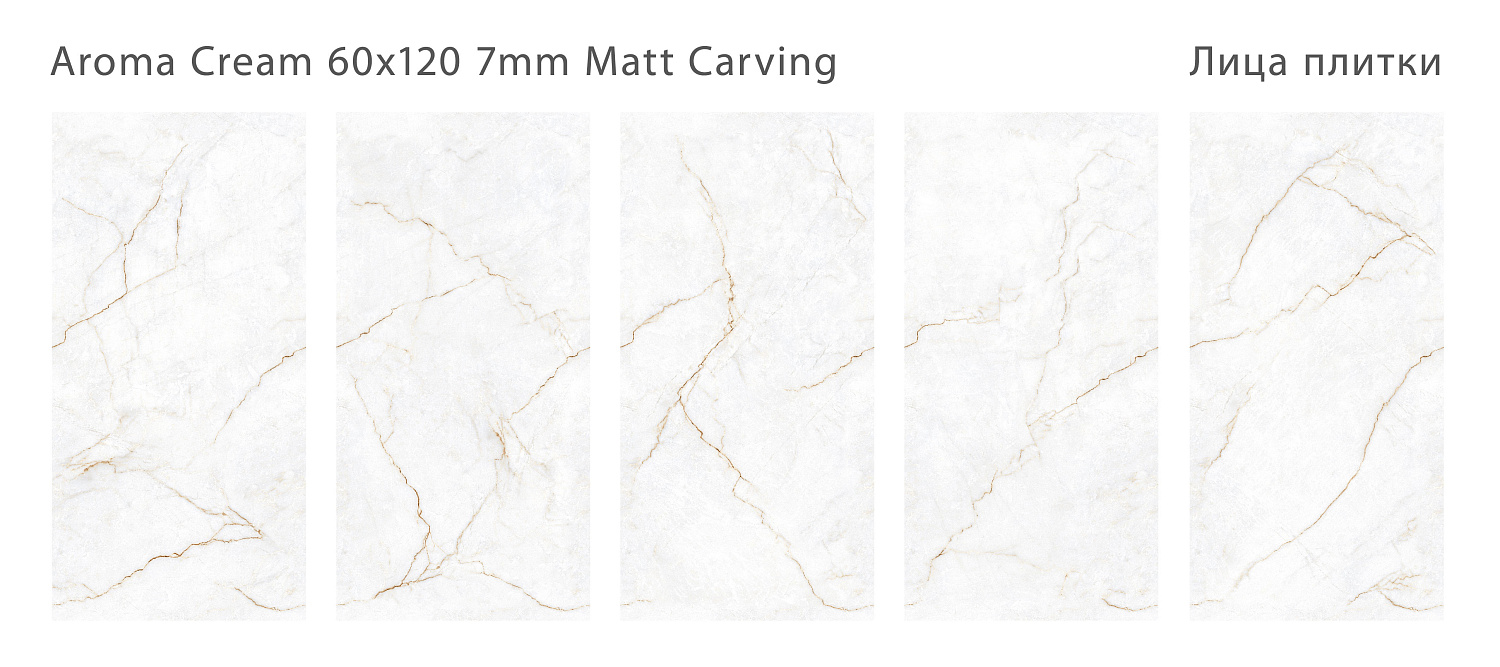 Плитка Aroma Cream 60x120 7мм Matt Carving (3 шт. в уп)