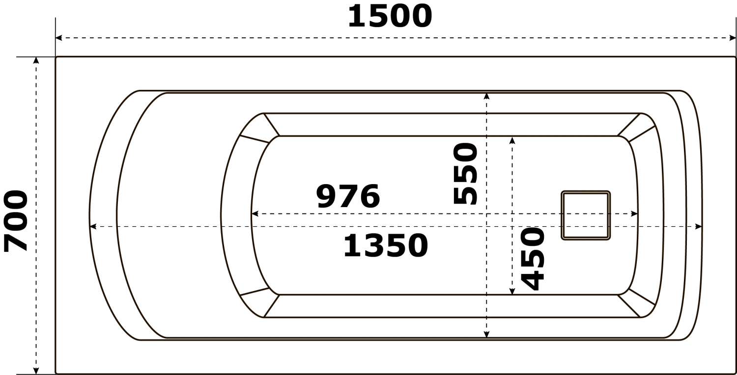 Ванна "АЯКС" 150х70