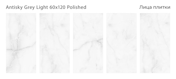 Плитка Antisky Grey light 60x120 Polished (2 шт.в уп)