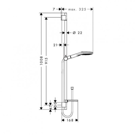 Душевой набор Hansgrohe Raindance Select E 120 / Unica'S Puro 0,90 m (26621400)