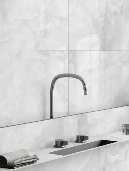 10002 Керамогранит Chater onyx ice Glossy Белый 600x1200